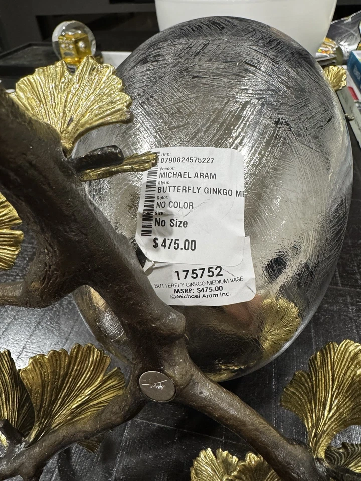 Jarrón mediano Michael Aram Butterfly Ginkgo 175752 caja abierta venta al por menor $475 Foto 2 de 4