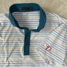 G/Fore Men's Golf Polo Mens Size Large White Stripe Performance Worn Once