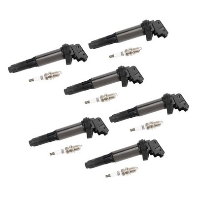 6x UF515 UF522 Ignition Coil+Spark Plug Für BMW 325 335 525 530i X5 Z4 2.5L 3.0L