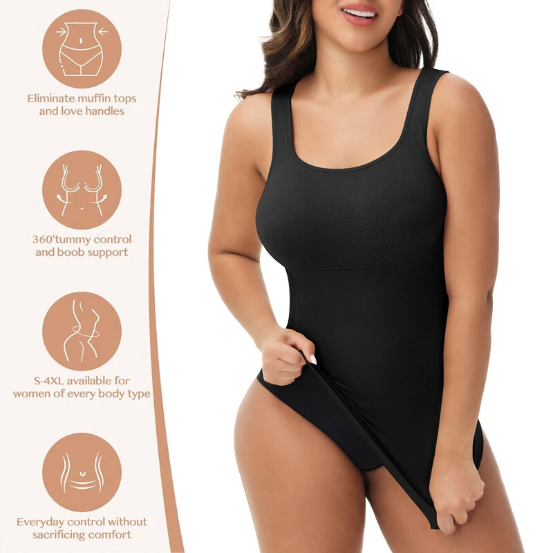 Camisola sin mangas de compresión para mujeres Control de abdomen Entrenador de cintura Modelador corporal Camisola Foto 3 de 4