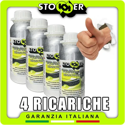 STOKKER 4 x RICARICA POLIMERO LIQUIDO PROFESSIONALE BLUE 800GR LUCIDATURA FARI AUTO