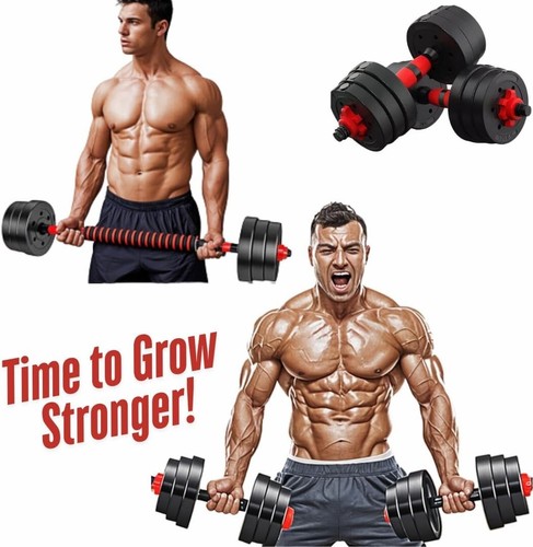 30KG DUMBBELLS PAIR OF GYM WEIGHTS BARBELL DUMBBELL BODY BUILDING WEIGHT SET UK - Picture 2 of 9