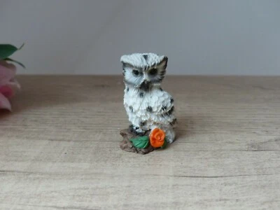 Petite Statuette Chouette Collection Résine Vintage H 5 cm - Photo 1/4