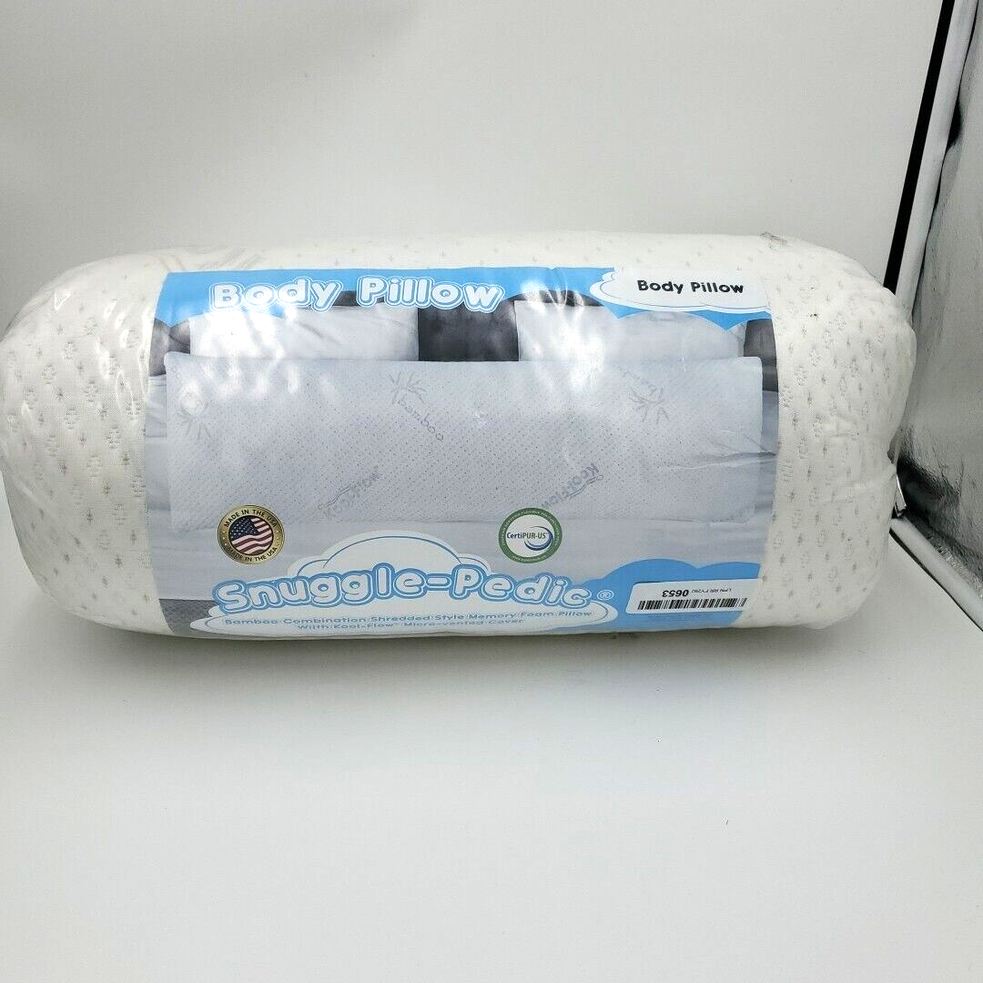 SnugglePedic Full Body Pillow for Adults Long New Bamboo 890943002175