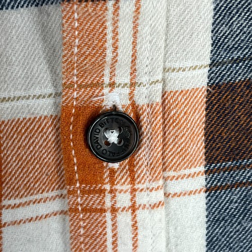 Buffalo David Britton Shirt Boys Medium Orange Flannel Cotton Farm Ranch Chore - Picture 3 of 8