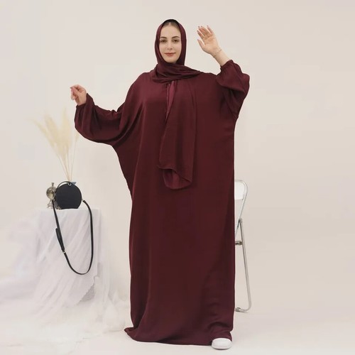 Modest Muslim Islamic Abaya Dress Arab Prayer Robe Turkey Kaftan Ramadan Gown - Picture 14 of 62