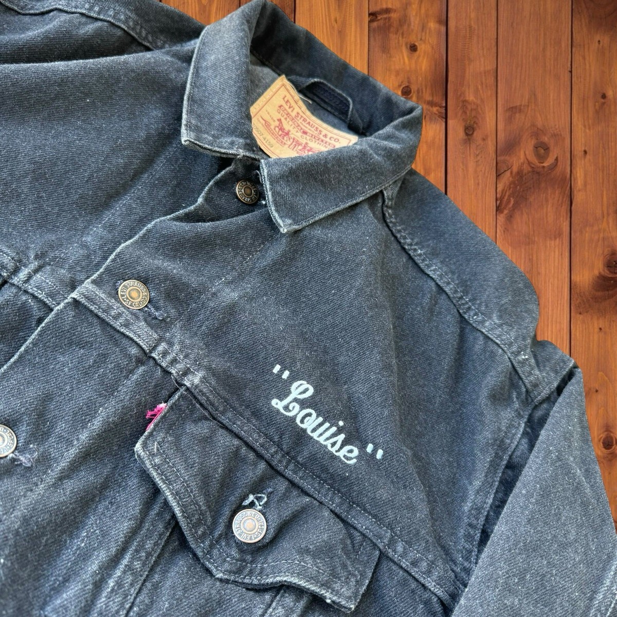Vintage 90s Levis Jean Jacket Mens Medium Black Trucker Vintage 90s Levis Jean Jacket Mens Medium Black Trucker