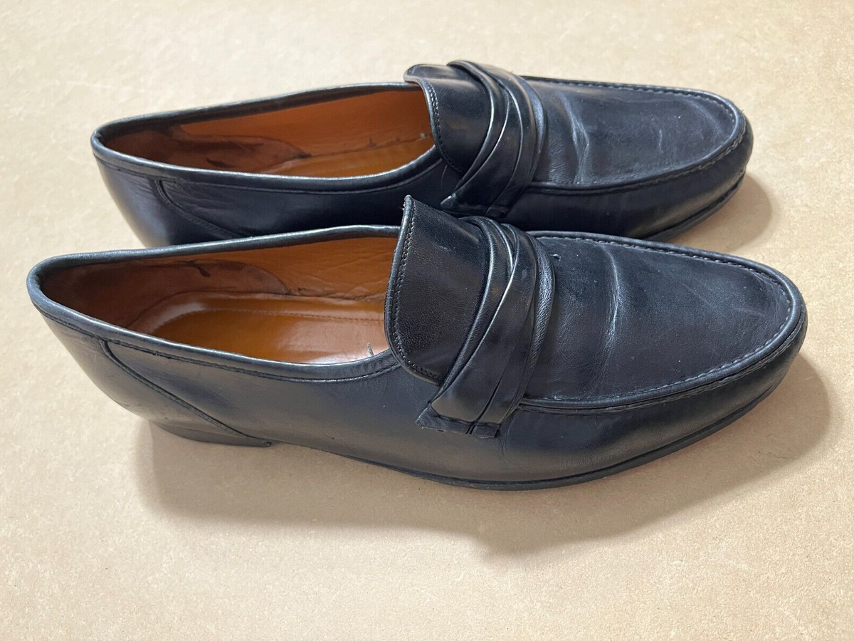 Vtg Allen Edmonds Black Leather Slip On Loafers Dress Shoes  display picture 2