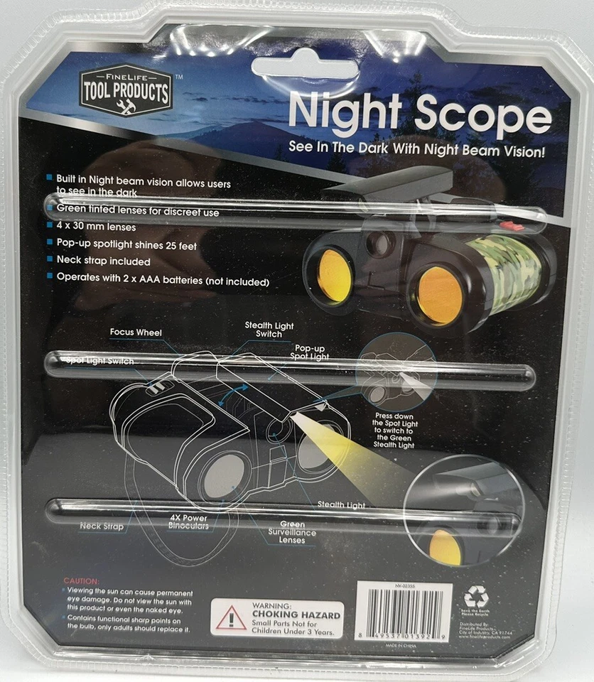 Night Scope See Up To 25 Feet Great For Day Or Night Use Pop-Up Spotlight LED - Image 2 of 4