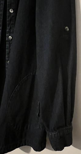 Joan Rivers Jacket Women Med Dark Denim Button Up Pleated Back Retro Lagenlook - Picture 19 of 21