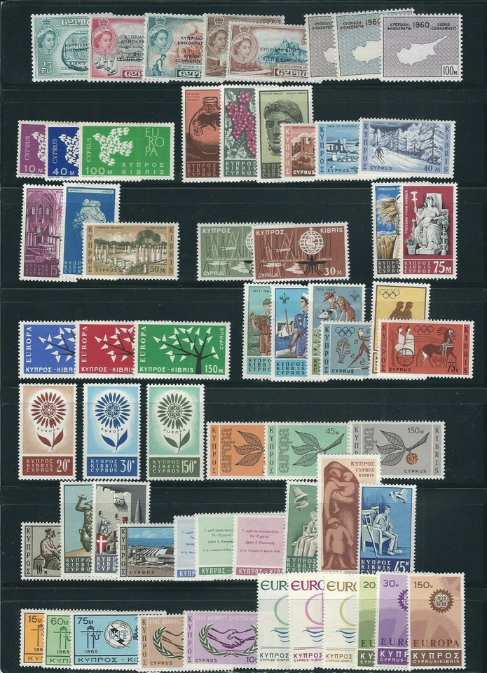 CYPRUS 1880-1968 A selection of singles and short sets and better EUROPAs F/VF M - Image 2 of 2