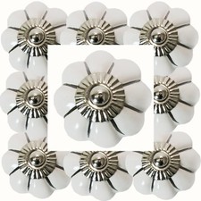 Möbelknöpfe Set-6-8-10 STK Möbelgriffe Weiß Keramik Möbelknopf Porzellan 196