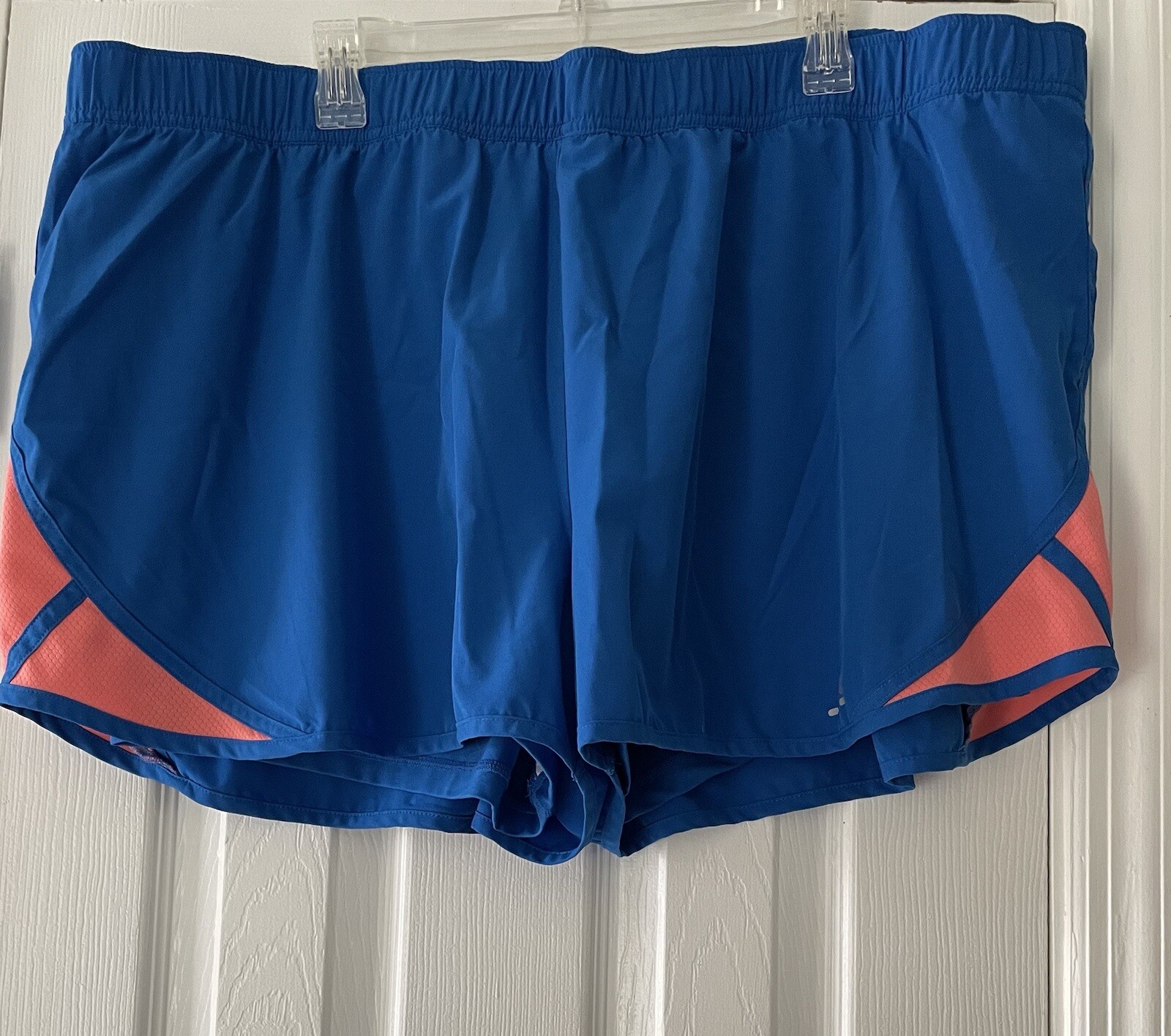 BCG Womens Plus Size 3X Lined Athletic Shorts Blue Running Workout Activewear