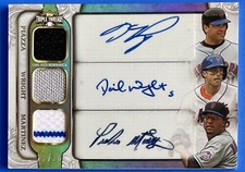 2014 TOPPS TRIPLE THREAD AUTO RELICS MARTINEZ, PIAZZA, WRIGHT #D 22/36, METS