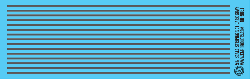 N Scale - Scale Striping Set 5in Dark Gray