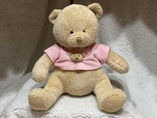 FAO Schwarz 12 Plush Tan Teddy Bear Stuffed Animal Pink Shirt 2010 Toys R Us
