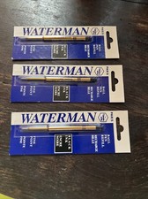 3 Waterman Pen Roller Refills. Black Ink Fine Point Made in Paris France.