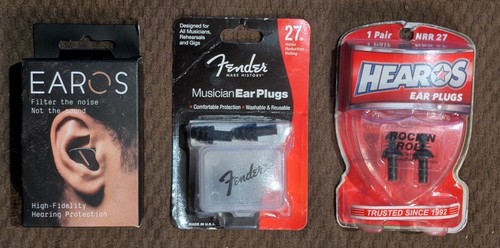 Earos Fender Hearos - Musician Ear Plugs Hearing Protection 3 packages