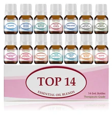 Essential Oil Blends Set 14 - 5 ml. 100% Pure Natural Therapeutic Grade Oils Lot
