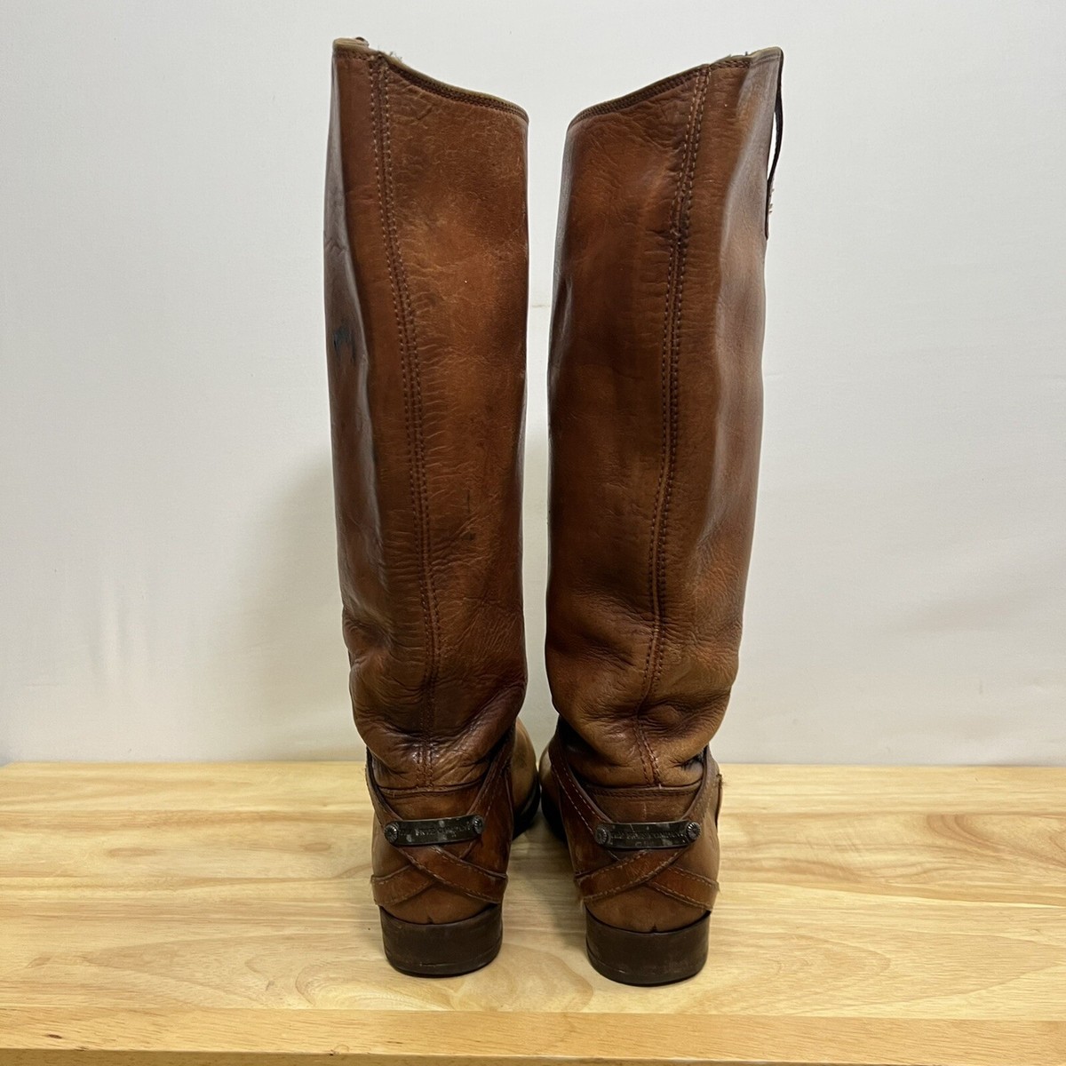 FRYE Lindsay Plate Boots 76975 Brown Leather Knee-High FRYE Lindsay Plate Boots 76975 Brown Leather Knee-High