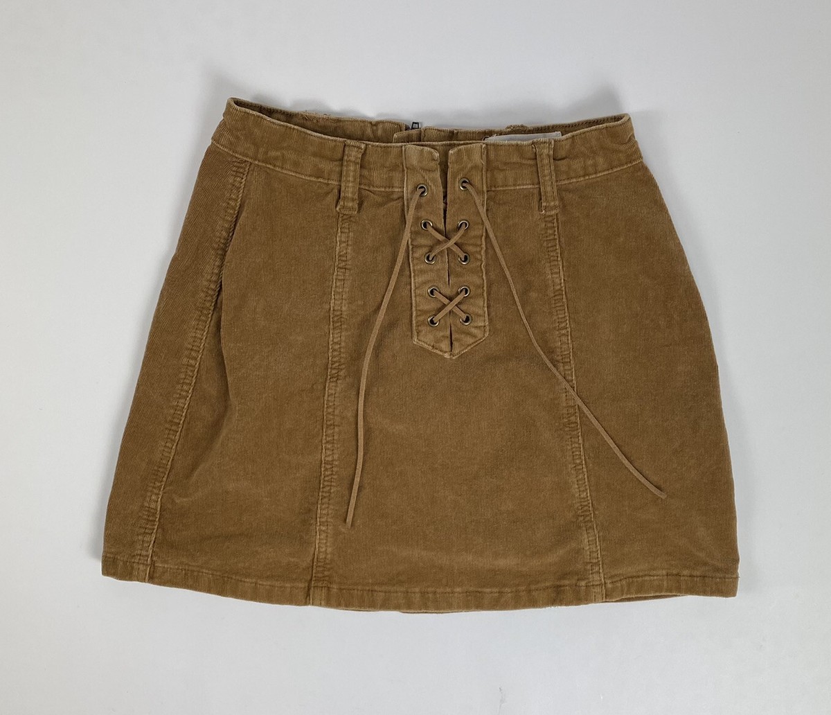 RSQ Collective Corduroy Mini Skirt Juniors Size 3 Cris Cross Tie