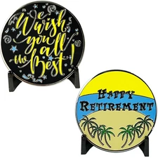 EL13-008 Retirement Gift WE WISH YOU ALL THE BEST Challenge Coin Police Fire Fir