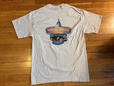 VINTAGE Pontiac Oakland Museum Car Shirt Men's Large Beige