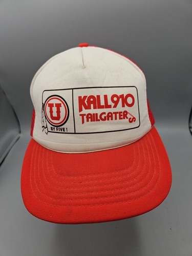 Utah Utes Vintage SnapBack Rope Hat Trucker Cap Red White KALL910 tailgates