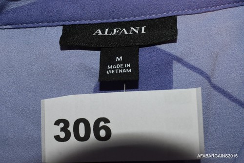 Alfani Women's Size M Purple Floral Printed Long Sleeve Button Down Blouse NEW - Picture 8 of 8