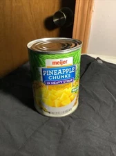 Stash Can 4.5” X 3.5” Meijer Pineapple Chunks ~Snap On Lid