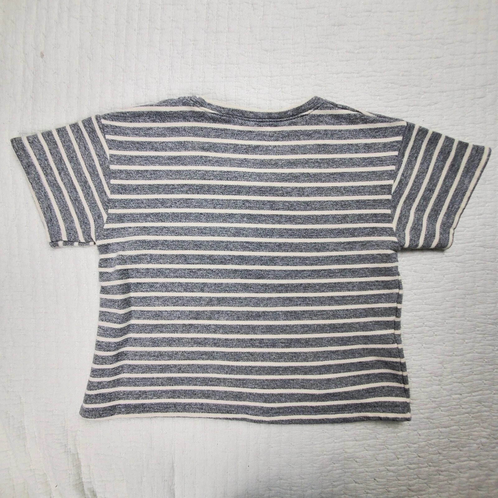 OFF WHITE Maglietta SAWAT tagliata grigia e crema S