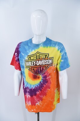 【SATIIIZ】Per Harley American Dyeing T-Shirt Vintage Harley-Davidson Hawaii RARE Stratman Double Sided