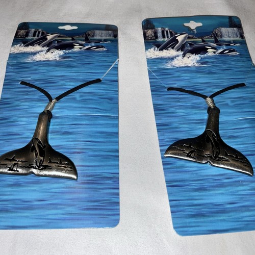 SEAWORLD WHALE TAIL NECKLACE WITH CORD Lot 0f 2 BRAND NEW - Picture 24 of 24