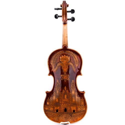 T30+ Master Antique Strad Style Carved Castle Violin 4/4 European Wood Rich Tone - Picture 9 of 17