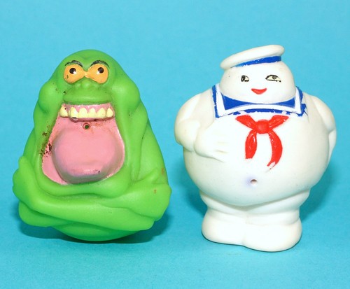 THE REAL GHOSTBUSTERS SPITBALLS SET ECTO LOGO SLIMER STAY PUFT 1986 LJN TOYS - Foto 4 di 5