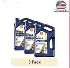 3 Pack, Shell Rotella T6 Full Synthetic 10W-30 Diesel Engine Oil, 1 Gallon