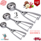 Cookie Scoop Set 3 Sizes Stainless Steel Ice Cream Dough Cupcake Scoop Tool USA