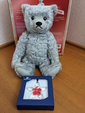 Steiff Swarovski Poinsettia Teddy Gray Limited 2007 US Edition