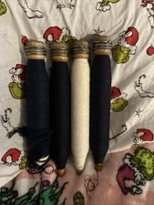 Lot of  4 Antique Wood Quill Thread/Yarn Weavin Spinning Spindle Bobbins/Spools.