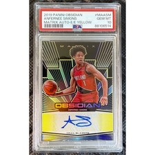 2019 Obsidian Anfernee Simons Matrix Auto Electric Etch Yellow #MAASM /10 PSA 10