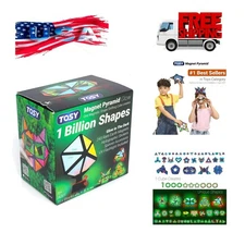 TOSY Magnet Pyramid Glow - 1 Cube Transforms into 1 Billion Shapes, 15 pcs 12...