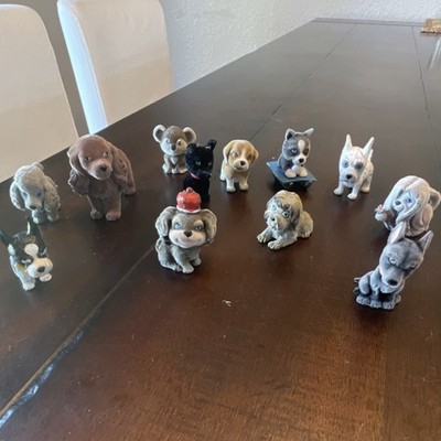 Lot of 11 Collectible Dog Figurines Assorted Breeds Decorative Collection