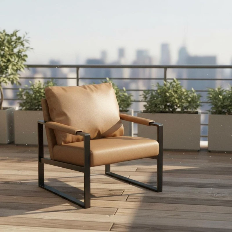 Single Ergonomic Sofa Chair Wide Seat Balcony Furniture