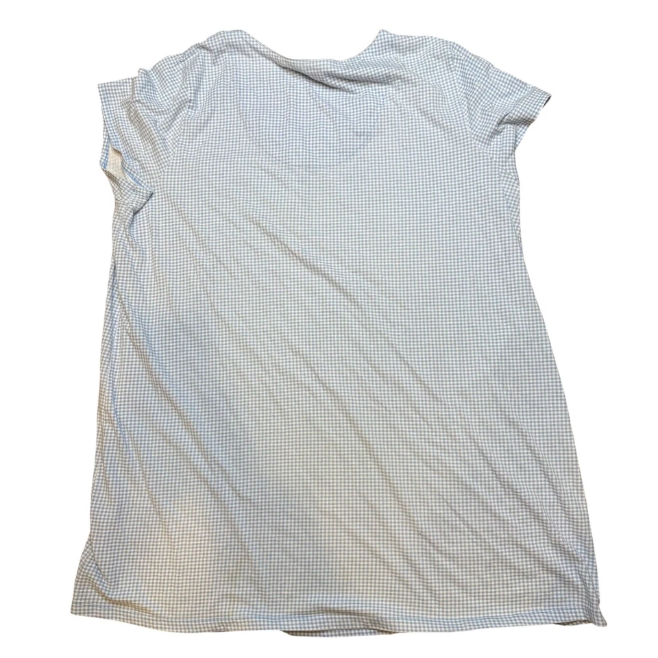 Camisa para dormir Karen Neuburger para mujer 2X azul tejido guinga manga corta Foto 2 de 3