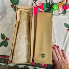 Standard Oil Company Christmas Wayside Pinnacle White Candle w/ BOX PACKAGING