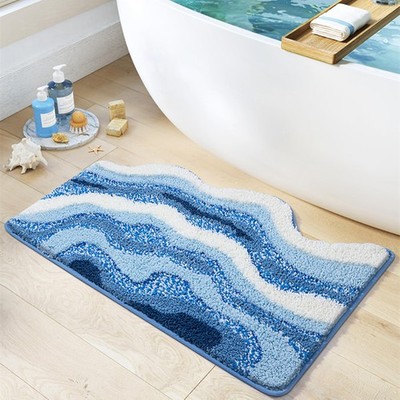 Badezimmermatte 50x80cm Weicher Saugfähig Badezimmerteppich, Sommerlicher Str...