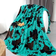 Teal Turquoise Fleece Throw Blanket Bed Couch Soft Cozy Lightweight 50x60 Inch