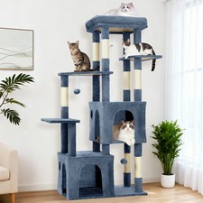 61'' Heavy-Duty Multi-Level Cat Tree Tower with 2 Spacious Condos for Large Cats