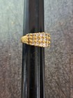 Woman's Gold Over .925 Sterling Silver Ring ~ Size 7.5 ~ 3 Rows of CZ's ~ Nice — photo 2