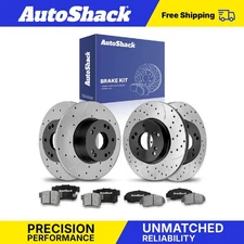 Front Rear Drilled Slotted Brake Rotors Ceramic Pads for Honda Accord 2.4L